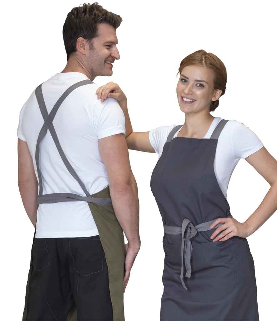 Dennys London Dennys Cross Back Apron Olive Green