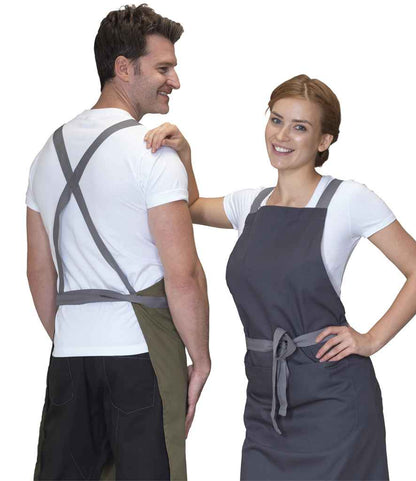 Dennys London Dennys Cross Back Apron Olive Green