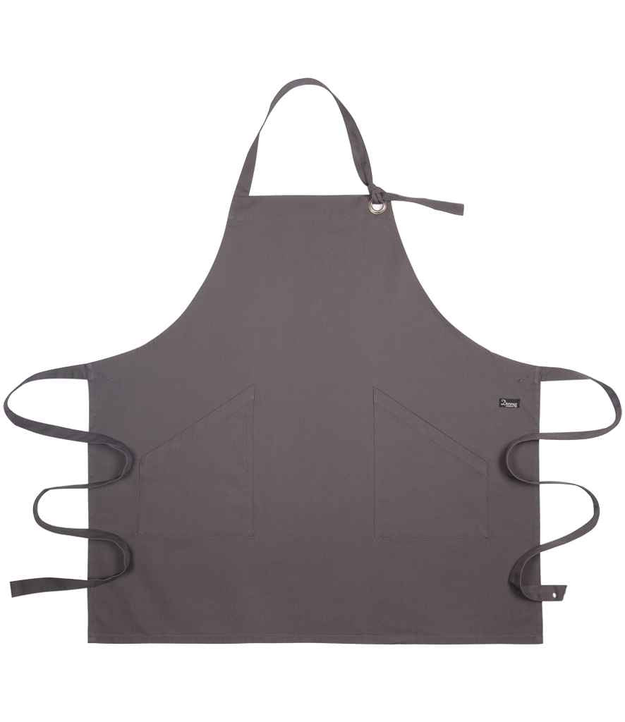 Dennys Canvas Apron with Metal Eyelets in Storm Grey