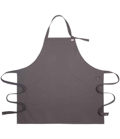 Dennys Canvas Apron with Metal Eyelets in Storm Grey