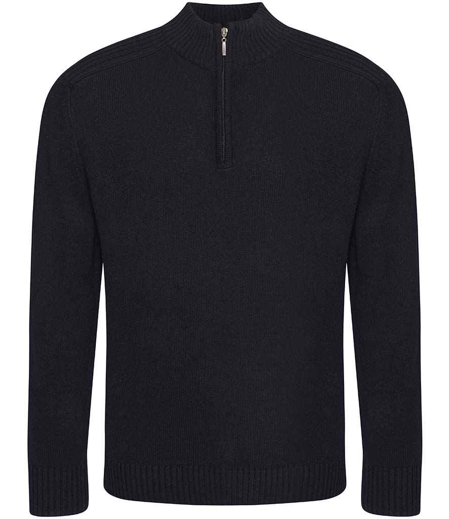 Ecologie Unisex Wakhan Zip Neck Sustainable Sweater in Black