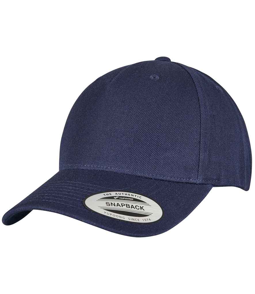 Flexfit 5 Panel Premium Curved Snapback in Navy