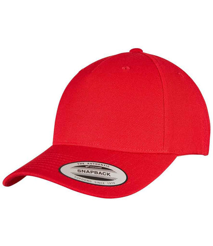 Flexfit 5 Panel Premium Curved Snapback in Red