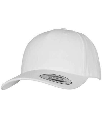 Flexfit 5 Panel Premium Curved Snapback in White