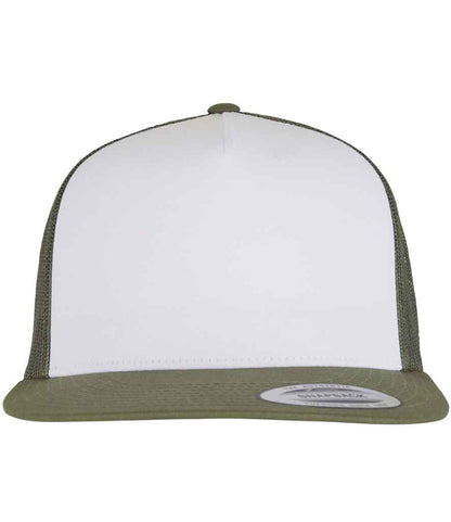 Flexfit Contrast Trucker Cap in Olive Green/White/Loden