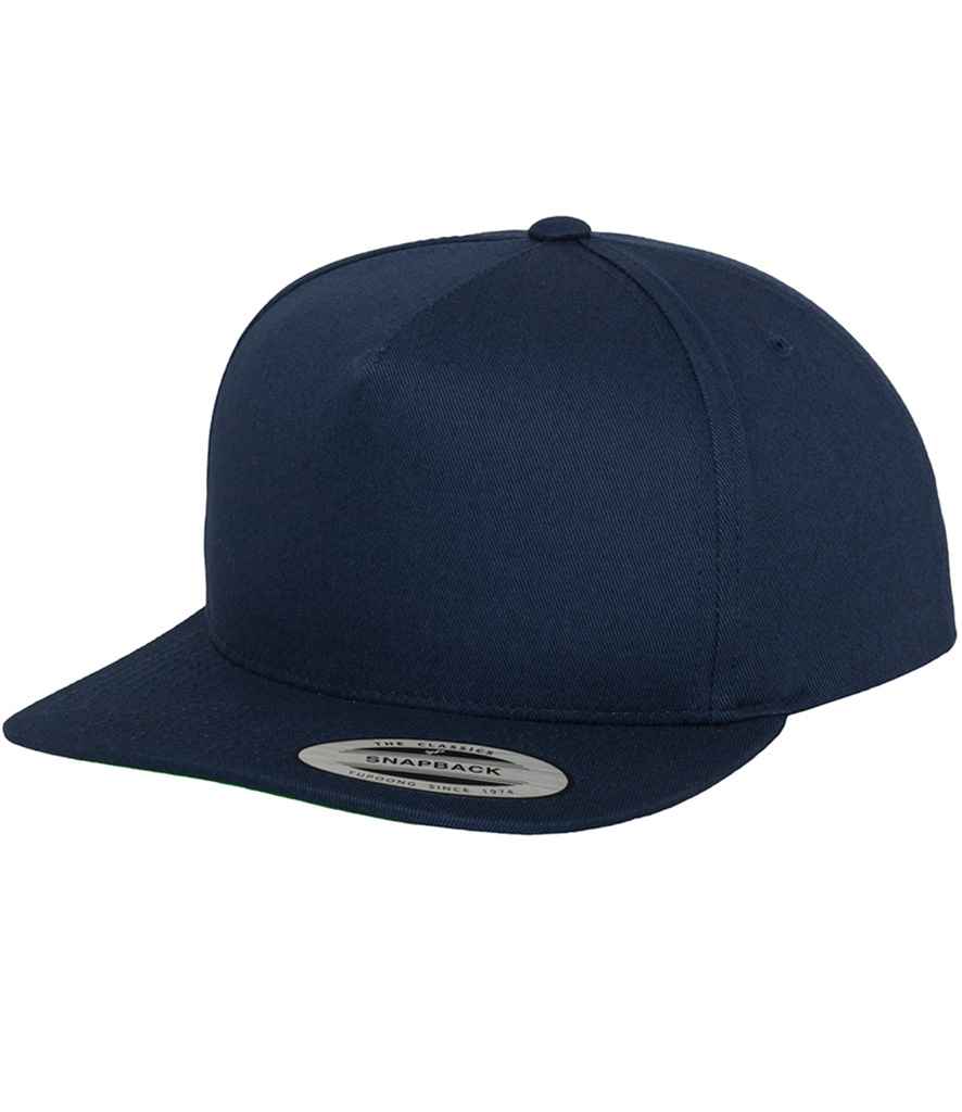 Flexfit Classic 5 Panel Snapback Cap in Navy