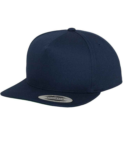 Flexfit Classic 5 Panel Snapback Cap in Navy