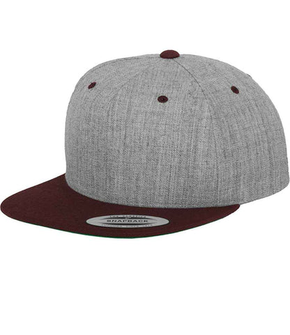Flexfit Two Tone Classic Snapback Cap in Heather Grey/Maroon