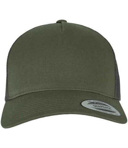Flexfit 5 Panel Retro Trucker Cap in Chocolate Chip/Greyish Brown