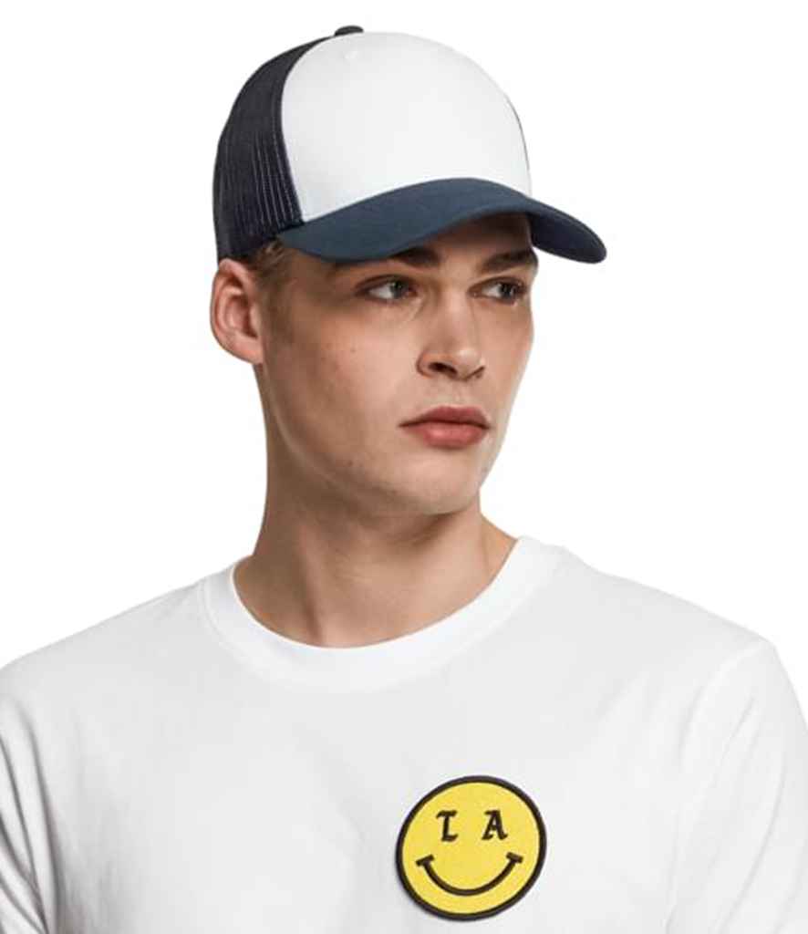 Flexfit / Yupoong Flexfit Retro Coloured Front Trucker Cap Navy/White