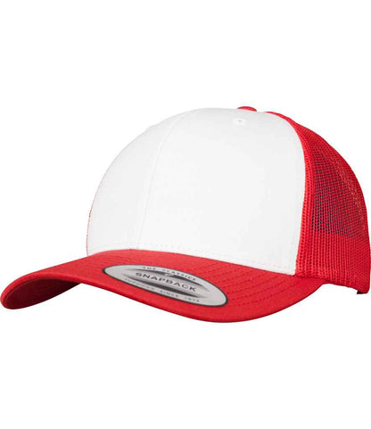 Flexfit Retro Coloured Front Trucker Cap in Red/White