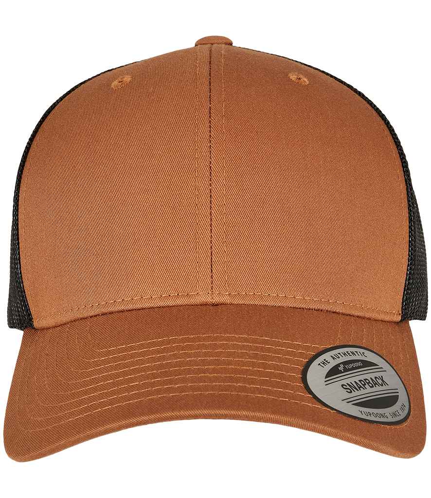 Flexfit Retro Trucker Two Tone Cap in Caramel/Black