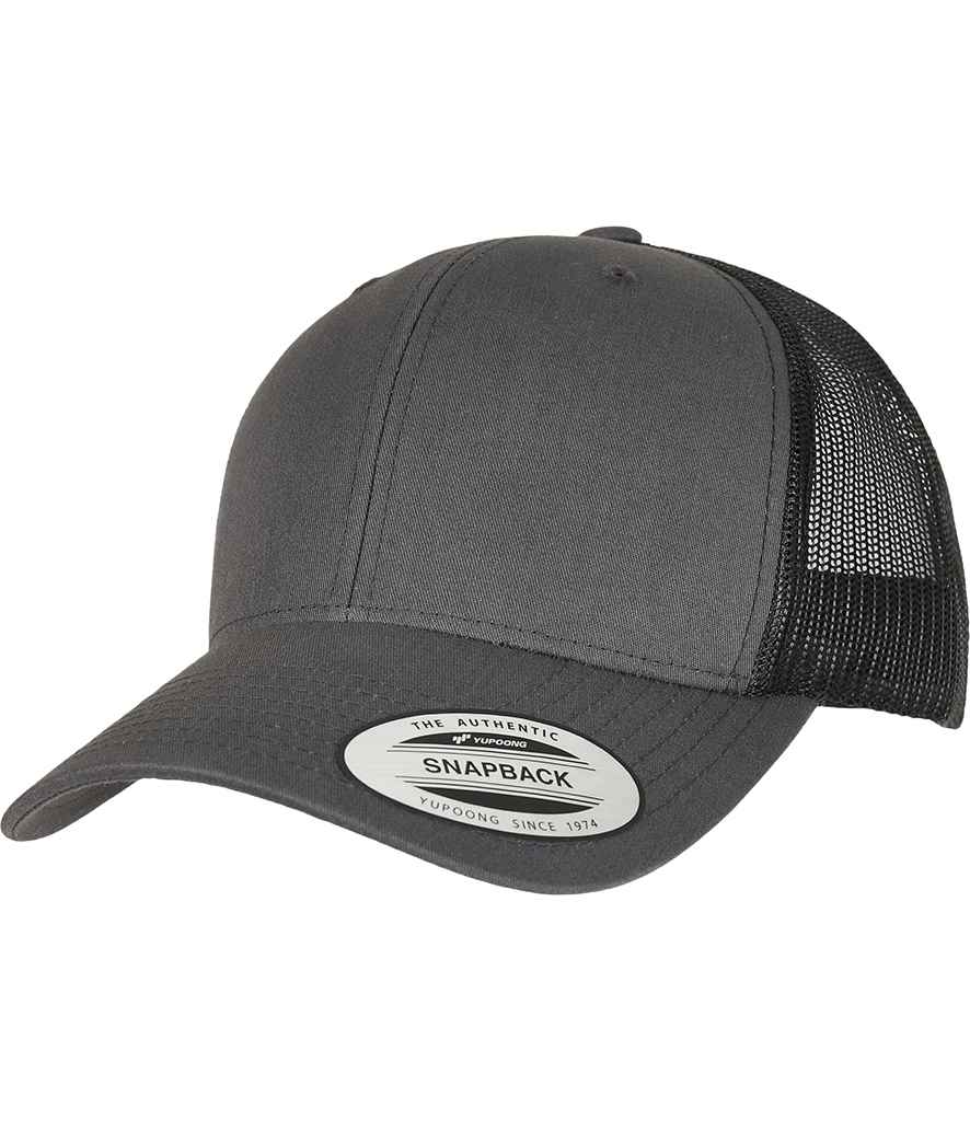 Flexfit Retro Trucker Two Tone Cap in Charcoal/Black