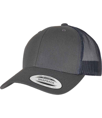 Flexfit Retro Trucker Two Tone Cap in Charcoal/Navy