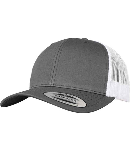 Flexfit Retro Trucker Two Tone Cap in Dark Grey/White