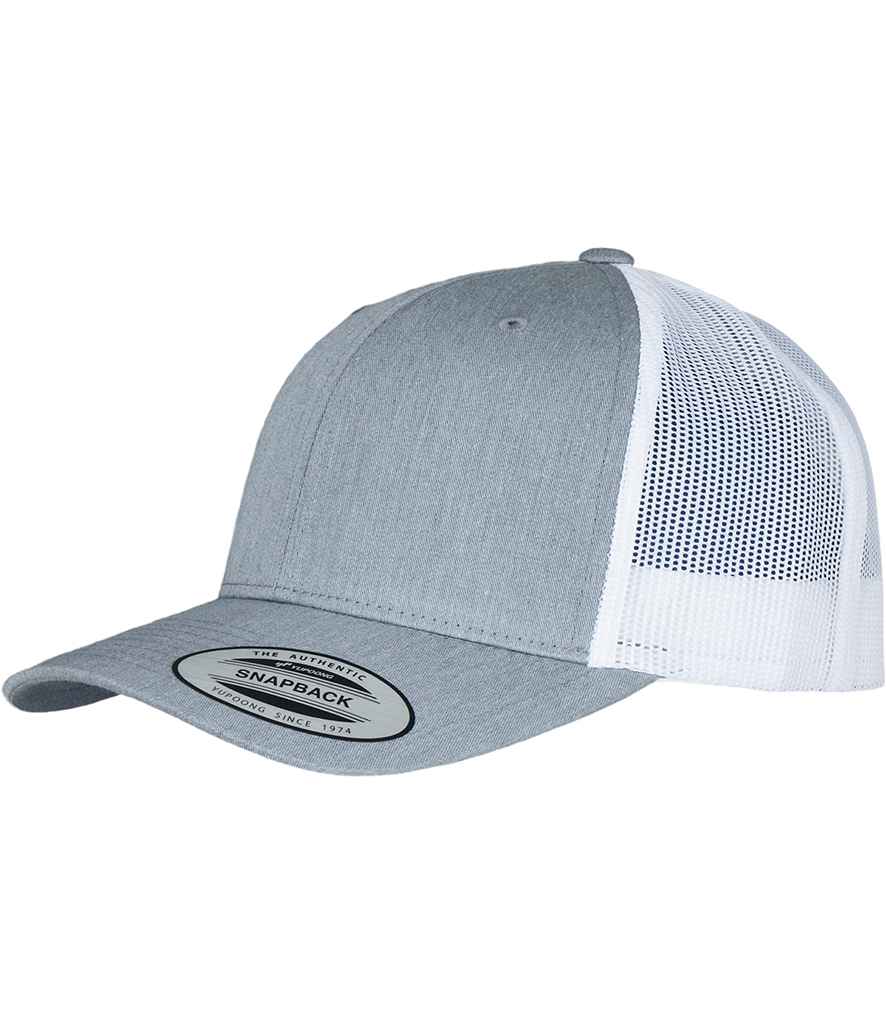 Flexfit Retro Trucker Two Tone Cap in Heather Grey/White