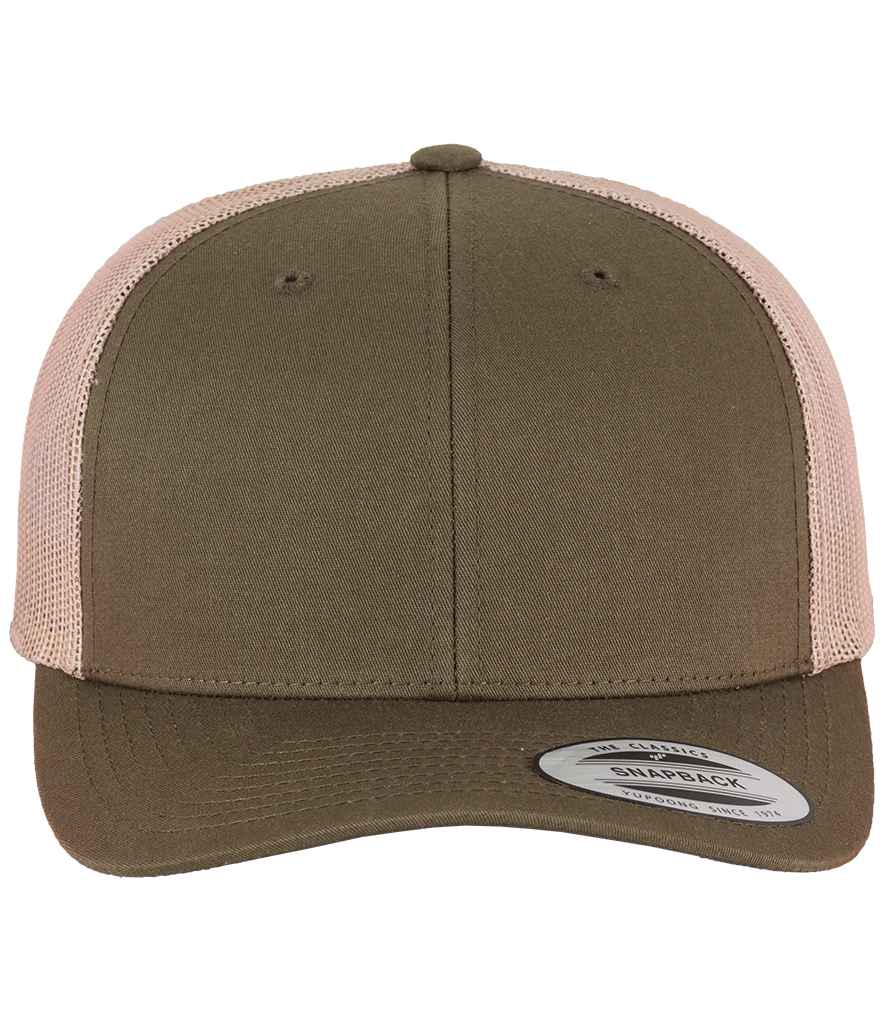 Flexfit Retro Trucker Two Tone Cap in Moss green/khaki