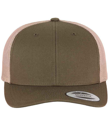 Flexfit Retro Trucker Two Tone Cap in Moss green/khaki