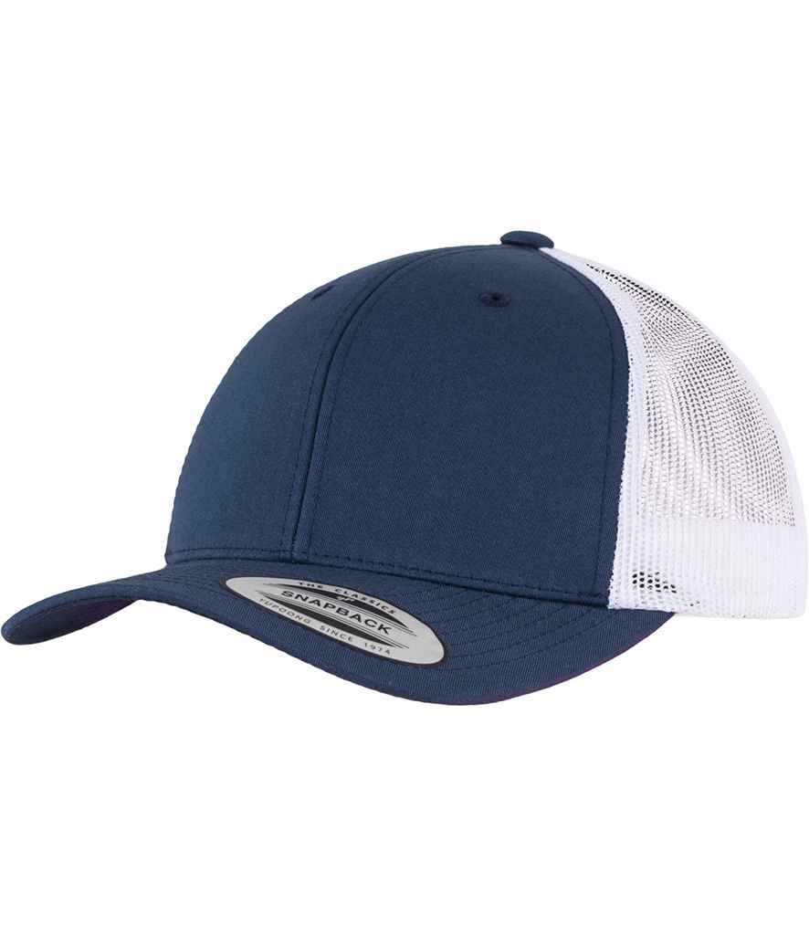 Flexfit Retro Trucker Two Tone Cap in Navy/White