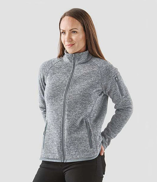 Stormtech Ladies Avalante Full Zip Knitted Fleece Jacket - Granite Heather - Model