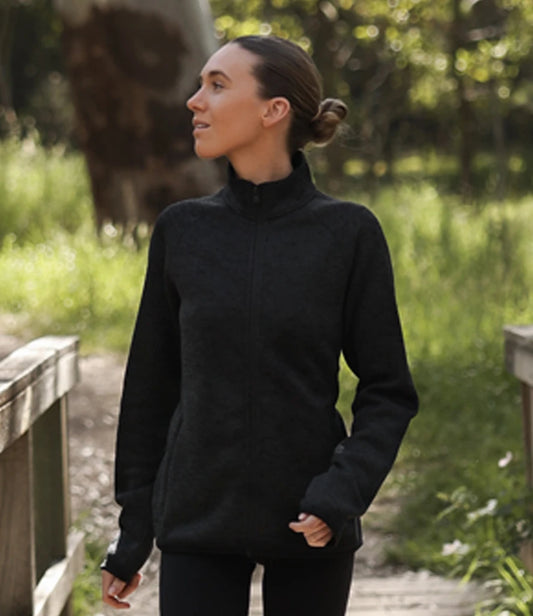 Stormtech Ladies Yosemite Full Zip Fleece Jacket - Black Heather - Model