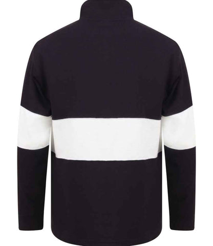 Front Row Panelled 1/4 Zip Neck Top