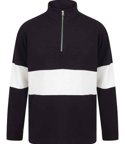 Front Row Panelled 1/4 Zip Neck Top