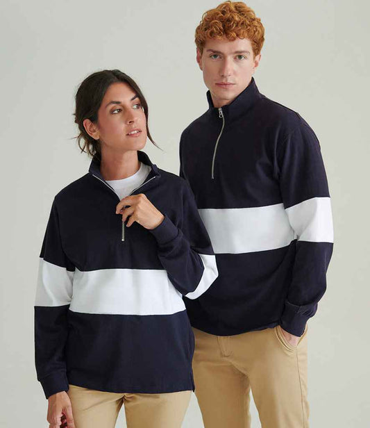 Front Row Panelled 1/4 Zip Neck Top