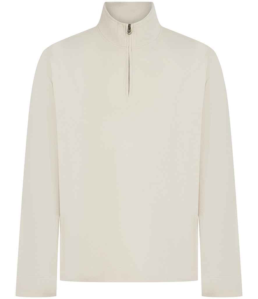 Front Row Premium Piqué 1/4 Zip Top in Natural