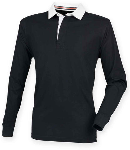 Front Row Premium Superfit Rugby Shirt in Black