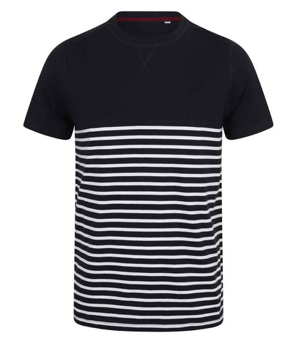 Front Row Unisex Breton Striped T-Shirt in Navy/White