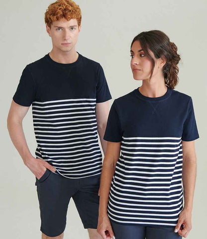 Front Row Unisex Breton Striped T-Shirt - Navy/White