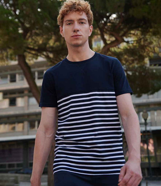 Front Row Unisex Breton Striped T-Shirt - model image