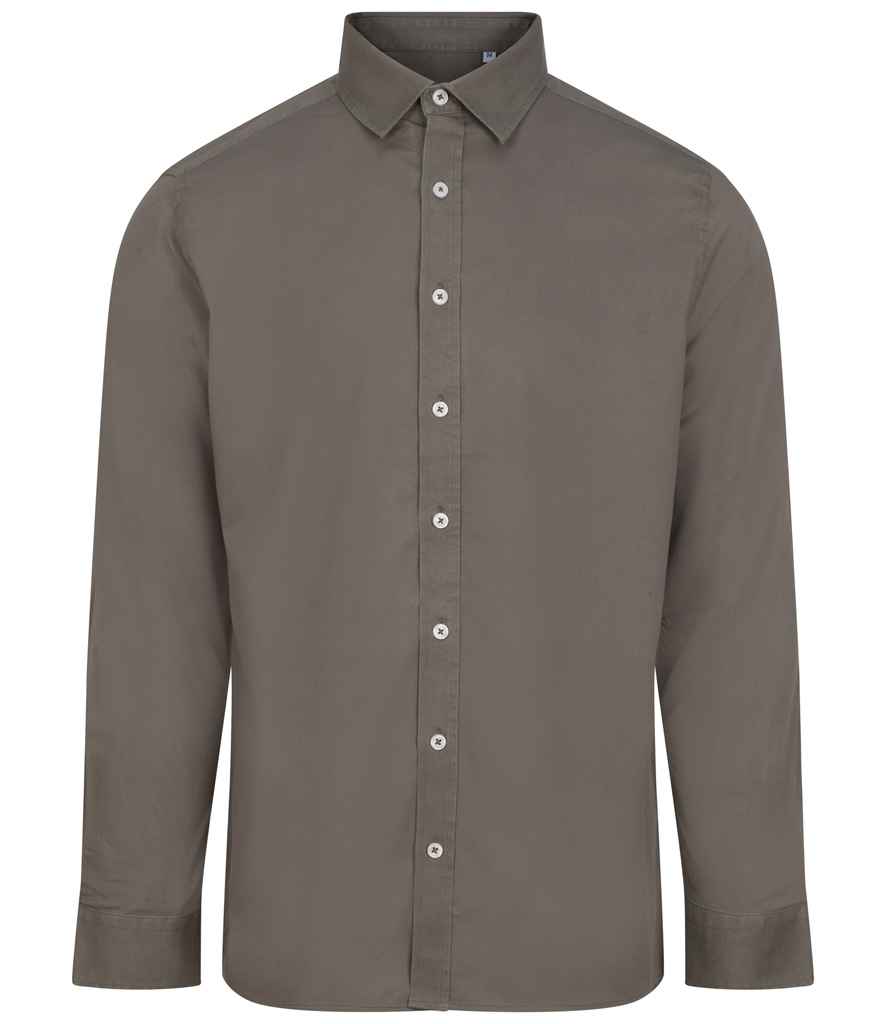 Front Row Casual Long Sleeve Shirt in Khaki