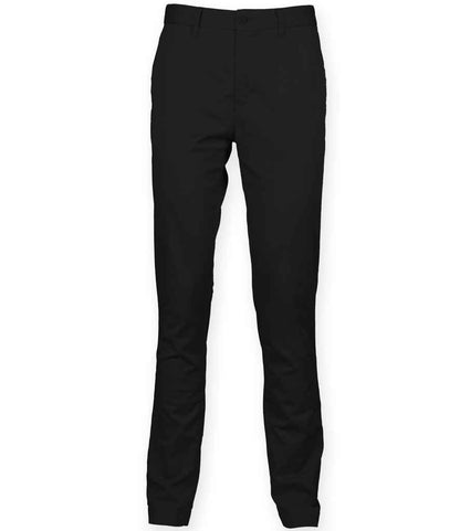 Front Row Stretch Chino Trousers in Black
