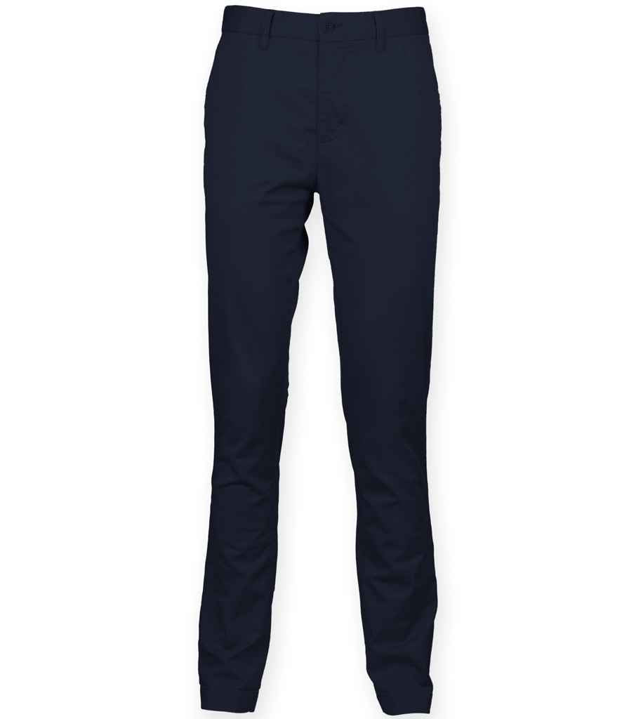 Front Row Stretch Chino Trousers in Navy