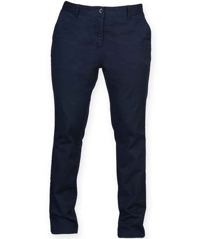 Front Row Ladies Stretch Chino Trousers in Navy