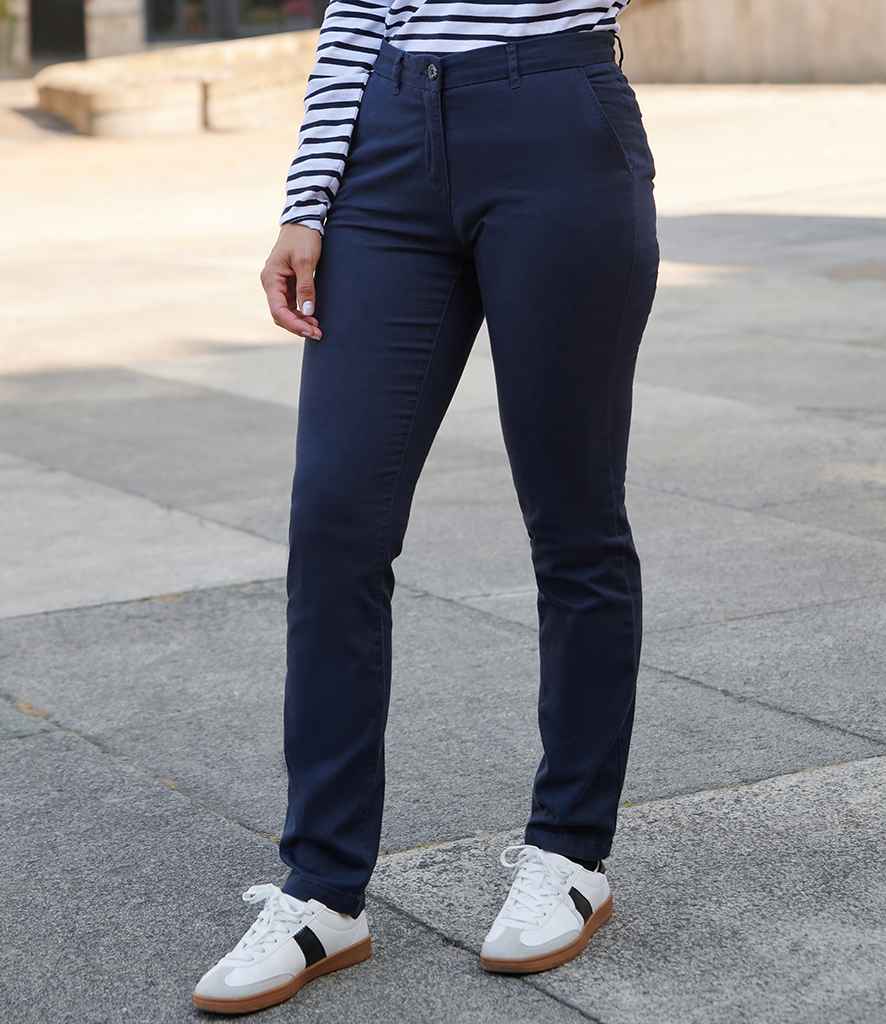 Front Row Ladies Stretch Chino Trousers - model image