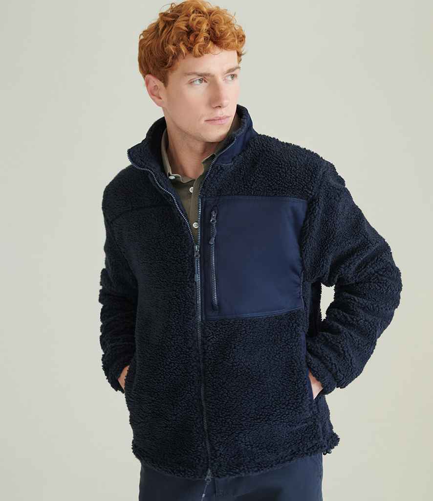 Front Row Recycled Sherpa Fleece Jacket - model image