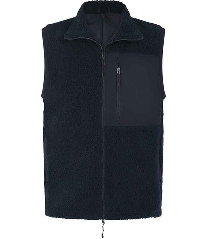 Front Row Recycled Sherpa Gilet in Navy