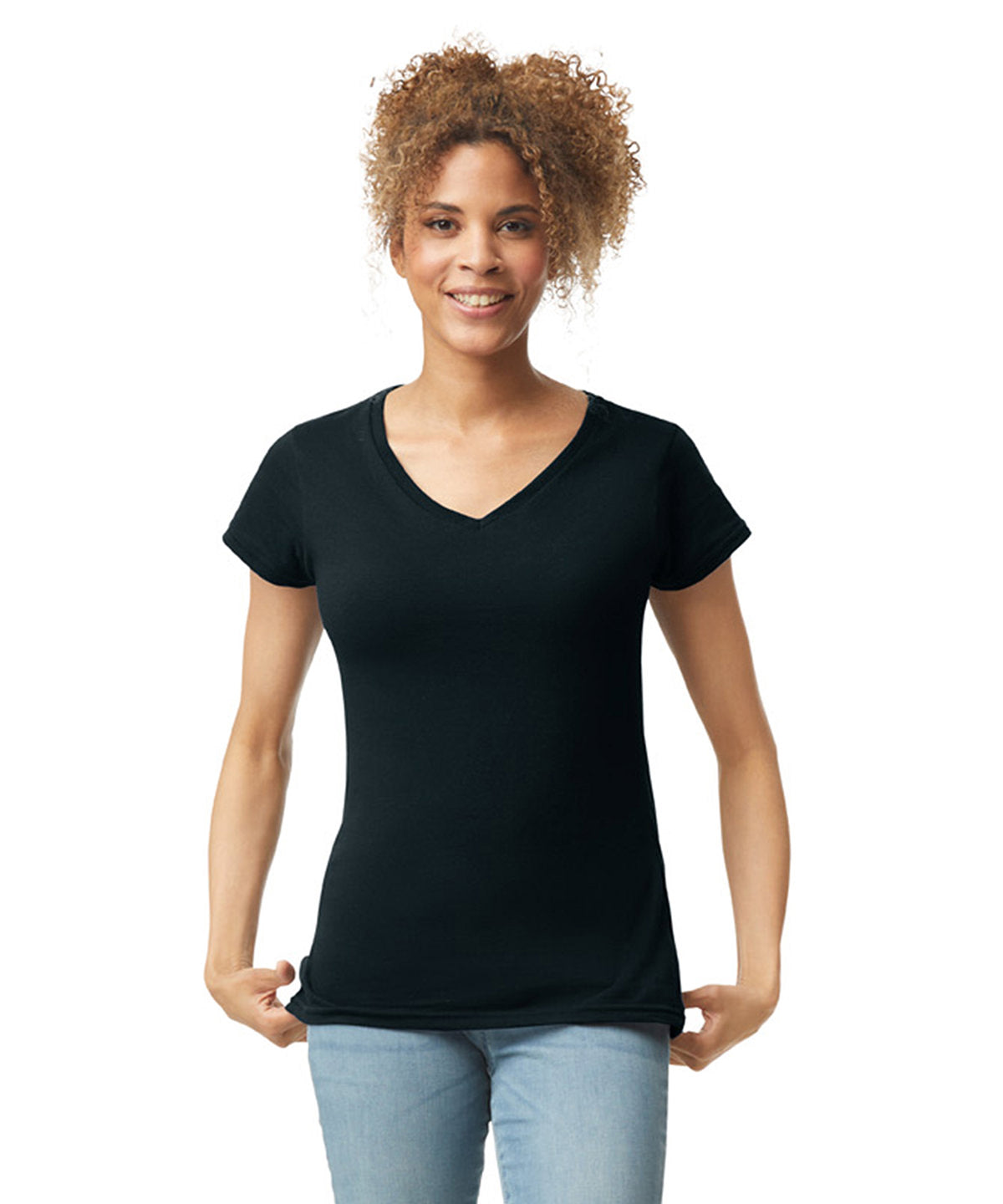 Gildan Softstyle™ women's v-neck t-shirt Black