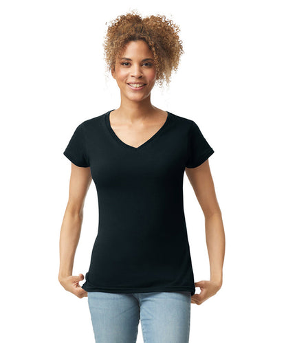 Gildan Softstyle™ women's v-neck t-shirt Black