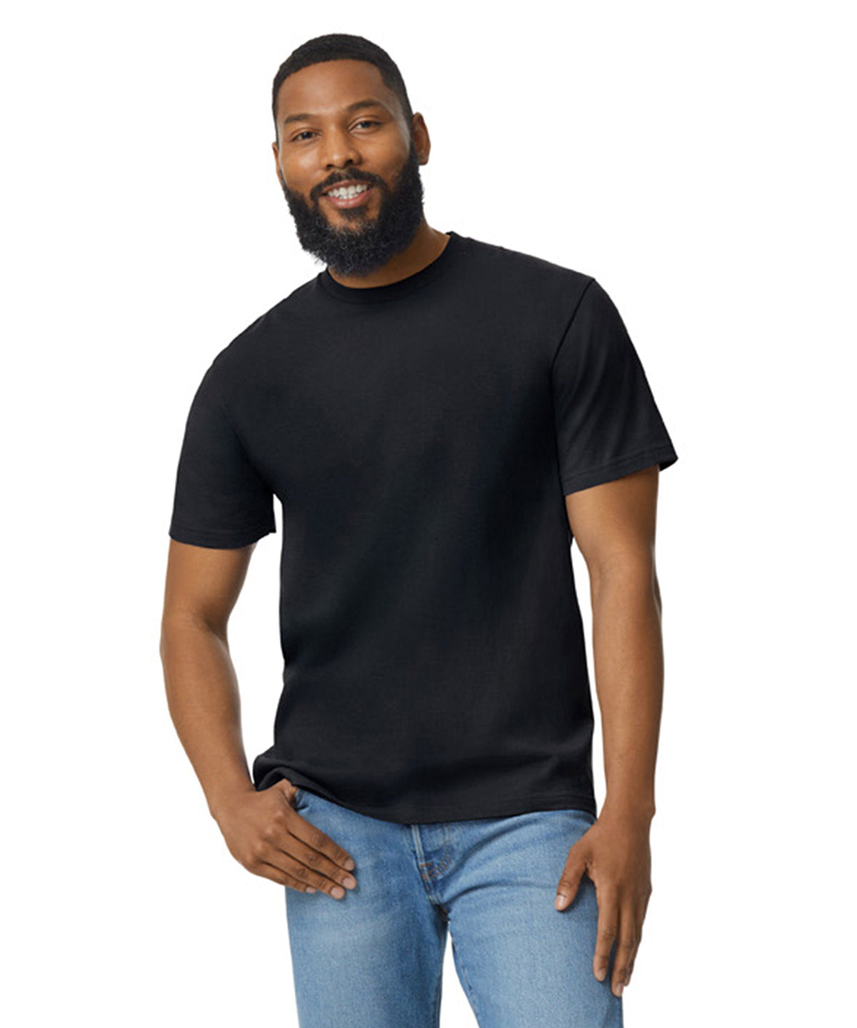Gildan Softstyle™ midweight adult no-label enzyme wash t-shirt Navy