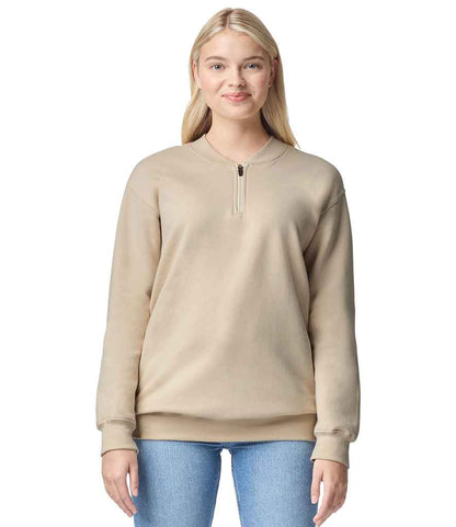 Gildan Gildan SoftStyle® Midweight Fleece 1/4 Zip Sweatshirt Sand