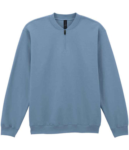 Gildan SoftStyle® Midweight Fleece 1/4 Zip Sweatshirt in Stone Blue