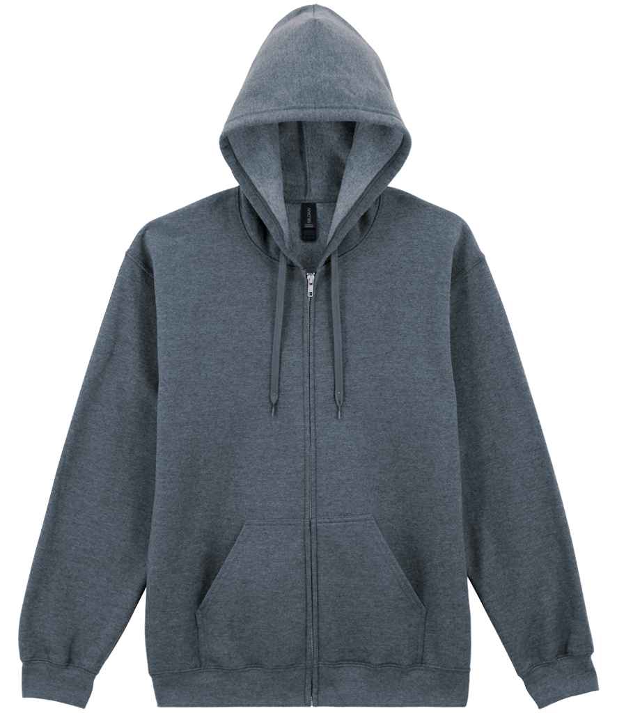 Gildan SoftStyle® Midweight Full Zip Hooded Sweatshirt in Dark Heather