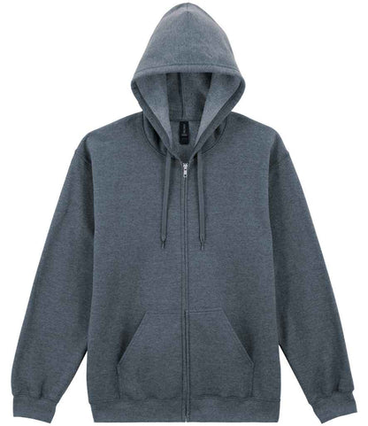 Gildan SoftStyle® Midweight Full Zip Hooded Sweatshirt in Dark Heather