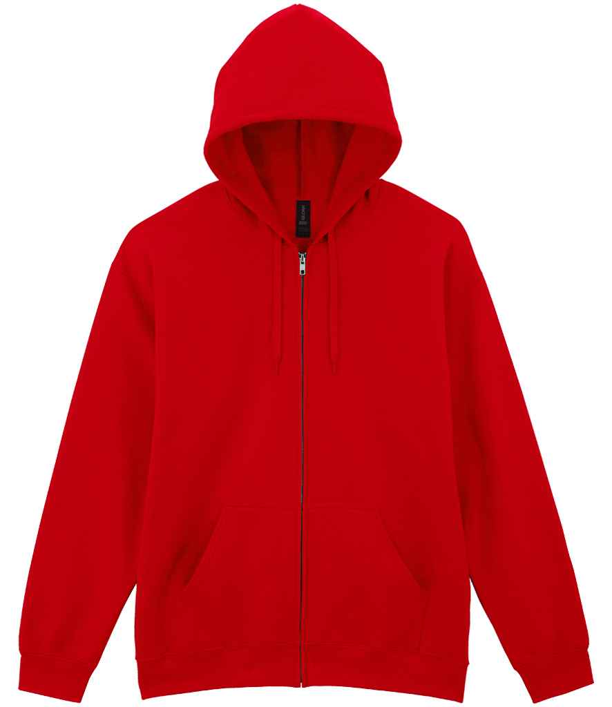 Gildan SoftStyle® Midweight Full Zip Hooded Sweatshirt in Red