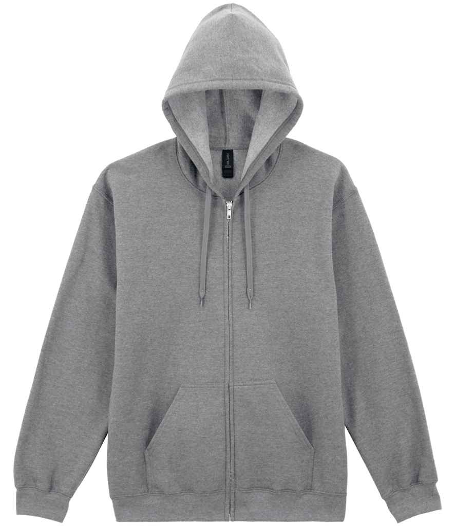 Gildan SoftStyle® Midweight Full Zip Hooded Sweatshirt in Sport Grey
