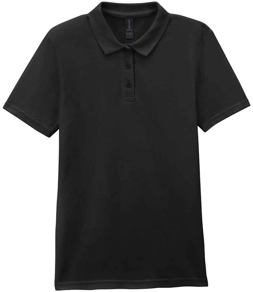 Gildan Ladies SoftStyle® Double Piqué Polo Shirt in Black